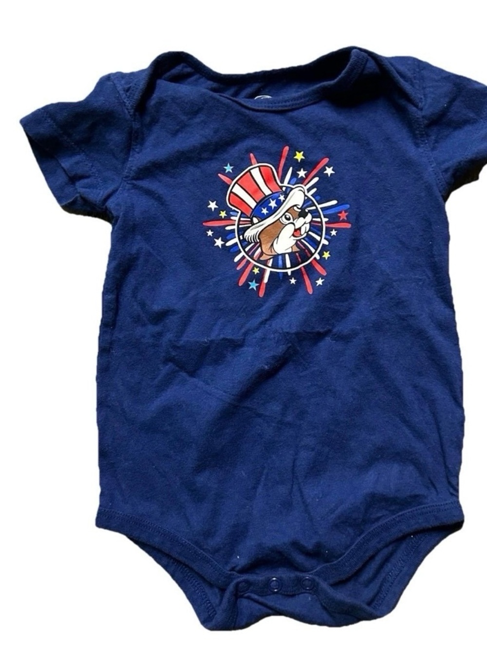 Baby Toddler Buc-Ee’s Navy Blue Bodysuit Patriotic 4th Of July Size 18 Months